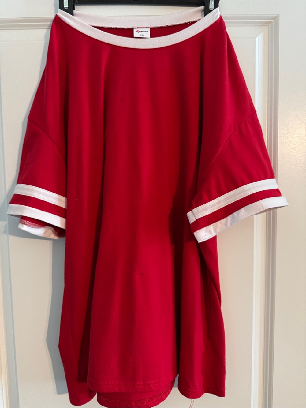 Women’s Red Short-Sleeve with White Trim Too